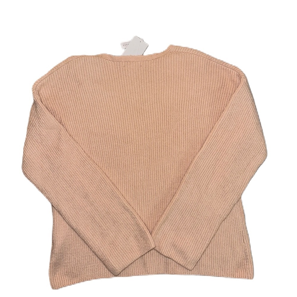 NEW Treasure & Bond Nordstrom M V-neck Pullover Sweater in Pink Ribbed knit - Picture 3 of 6